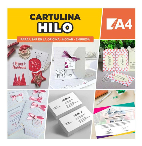 Cartulina Hilo Texturado Blanco - Pack 50 - 220 Gr