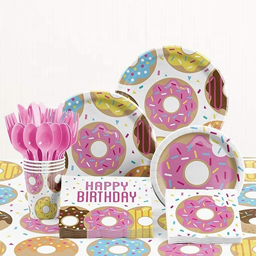 Donuts Theme Birthday Party Sets 141pieces For 26 People