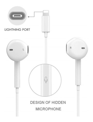 Auriculares iPhone Con Conector Lightning Cable Y Bluetooth