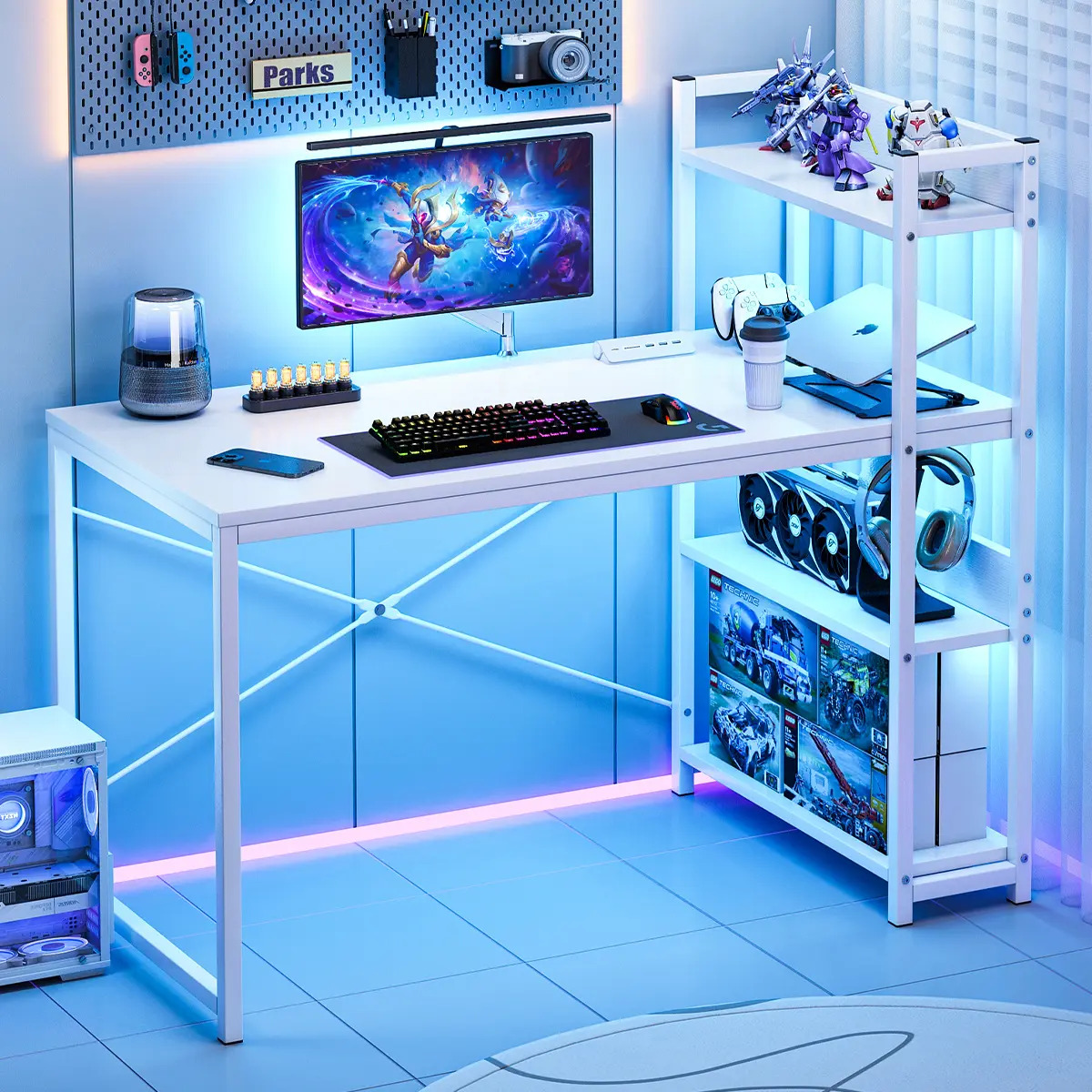 Escritorio Desk-4 Home Office Moderno Minimalista Economico Blanco
