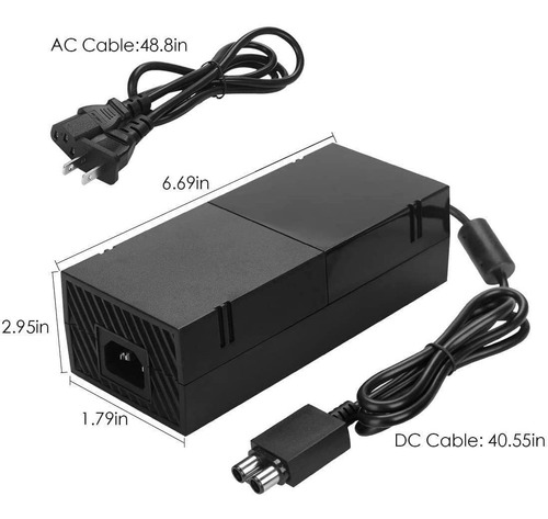 Imagen 9 de 9 de Ladrillo De Fuente De Alimentación Xbox One Con Cable De Ali