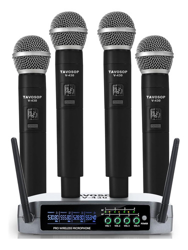 Sistema Micrófono Inalámbrico Profesional 4 Canales