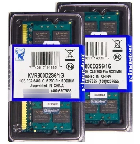 Memória Kingston Ddr2 1gb 800 Mhz Notebook Kit C/10 Unidades