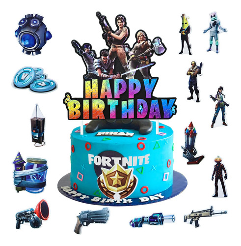 16 Pcs Video Game Cake Toppers For Boys Girls Gamers Cumplea