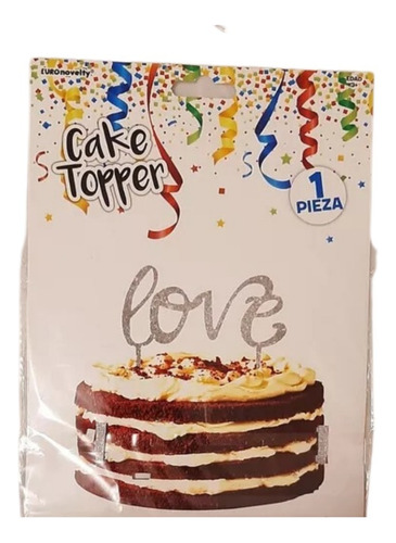 Cake Topper Love Color Plata