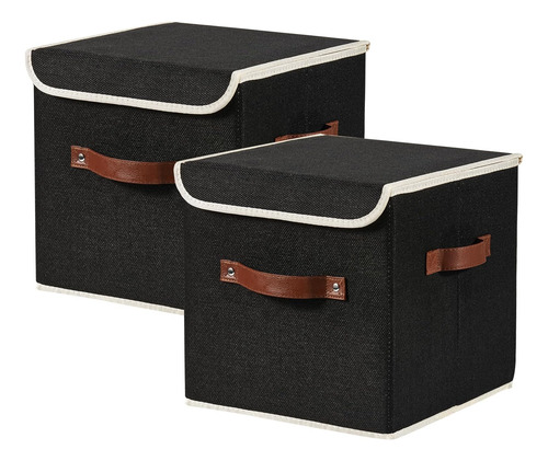 2 Piezas De Cubos De Almacenamiento Con Tapa Cajas De Almace