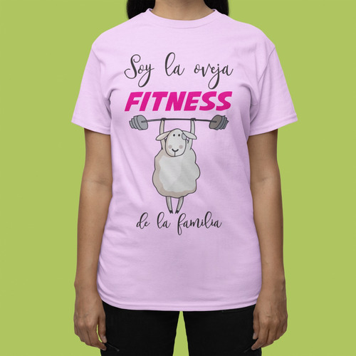 Remera Rosada Para Gym Soy La Oveja Fitness De La Familia