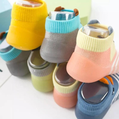 Calcetines Tipo Pantuflas Para Bebés Y Niñas Con Suela Antid