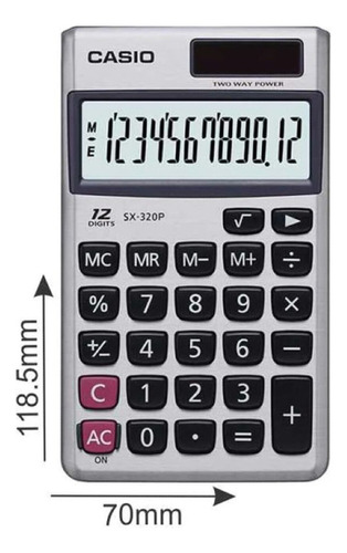 Calculadora De Bolsa Casio Sx-320p-w-dp Prata