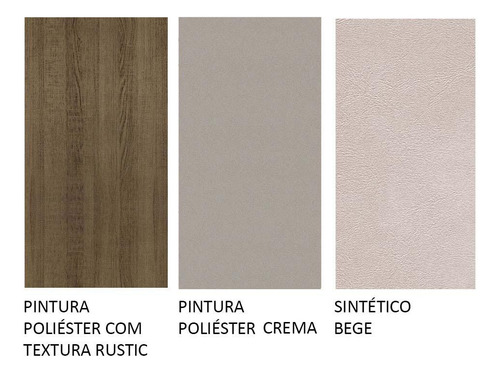 Sala De Jantar Mesa Tampo Madeira 4 Cadeira Crb Elisa Madesa Cor Crema/Rustic/Bege Desenho do tecido das cadeiras Liso