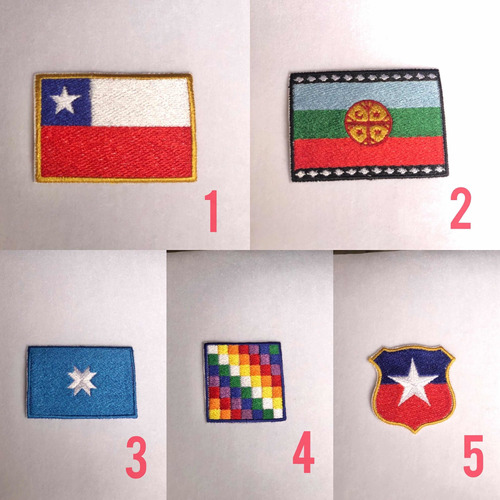 3 Parches Bordados Simbolos Chile