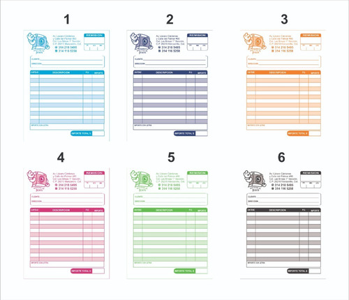 500 Notas 1 Copia Autocopiante Media Carta 2 Tintas En Block