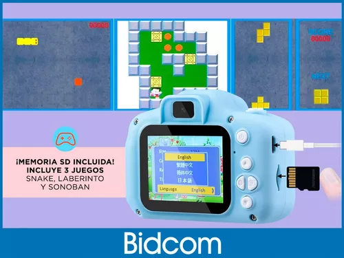 Camara Fotos Digitales Compacta Niños Gadnic Ck32 + Juegos Color Celeste