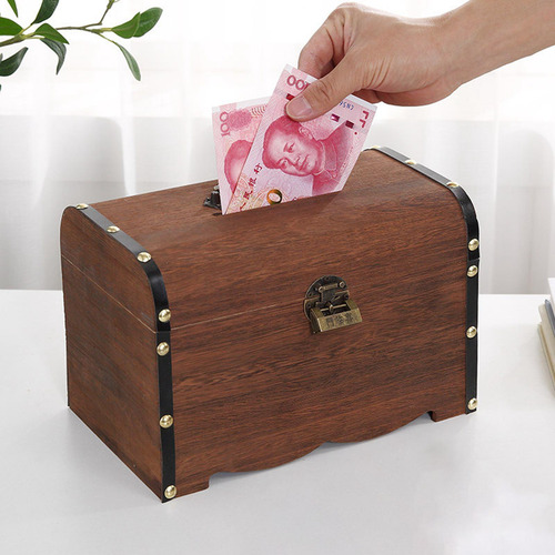 Hucha Caja De Almacenamiento De Dinero Con Cerradura Y