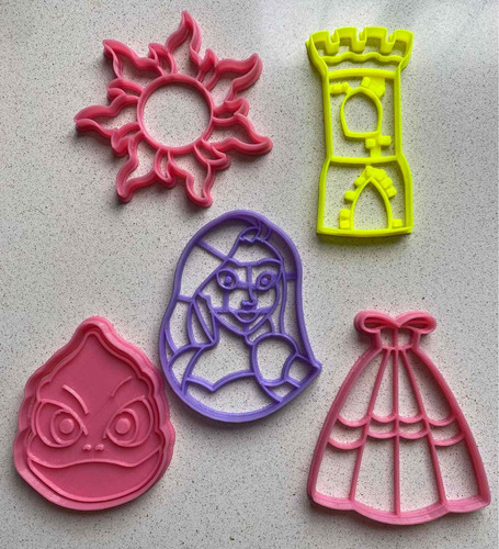 Set De 5 Cortantes Rapunzel 9 Cm Cookie Kutter