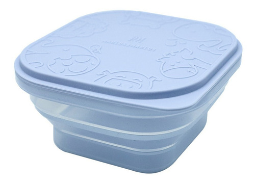 Marmitinha Container Dobrável Silicone Azul Marcus & Marcus