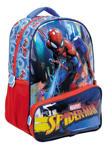 Mochila Spiderman Marvel Wabro 17 Pulgadas Escolar Color Azul