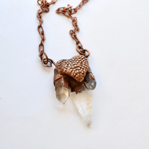 Imagen 6 de 10 de Collar Corazon Con Piedra Natural Cuarzo Cristal, Cod1