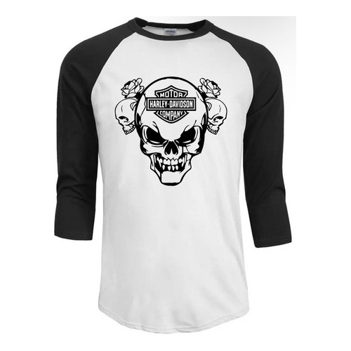 Polera Harley Davidson Puro Algodón Raglan (14)