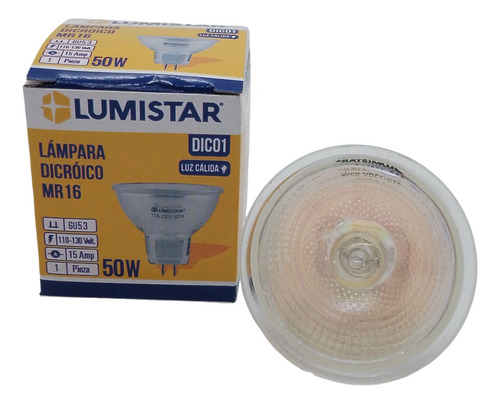 Bombillo Ojo De Buey Mr16 Dicroico 50w 110v Marca Lumistar