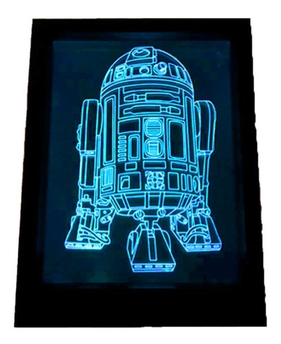 Cuadro Ilusión Visual 3d Star Wars R2-d2 