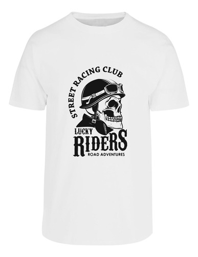 Playera Cuello Redondo Diseño Skull Riders100% Algodón