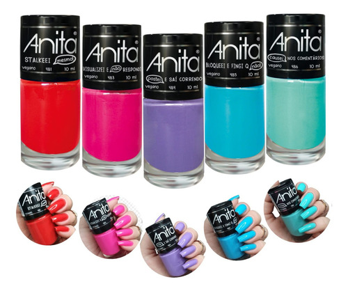 Kit Esmaltes Anita Coleção Coisa Que Já Fiz Cor Colorido