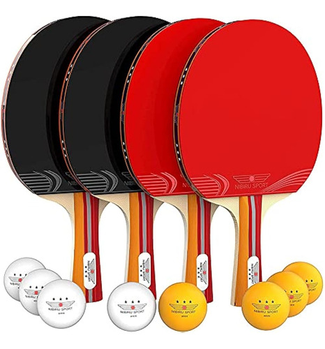 Juego De Palas De Ping Pong 4 Paquete De 4 Paletas De Ping P