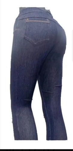 Calza De Jeans Frizada Termica  Elastizada De Invierno