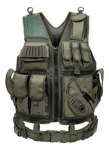 Chaleco Táctico Paintball Airsoft Bolsos Remmovibles B