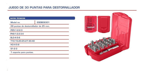 Imagen 2 de 4 de Juego De 30 Puntas Para Destornillador