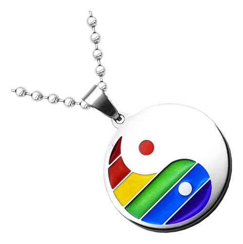 Colgante De Tai Chi Ying Yang Con Etiqueta Rainbow Pride  2