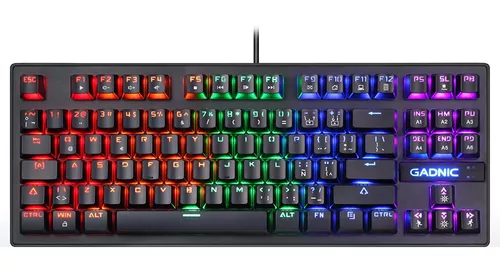 Teclado Gamer Mecanico Yaguaret Punisher Switch Outemu Blue / Alambrico /  Iluminación RGB / USB / KGPUNISHERYGT