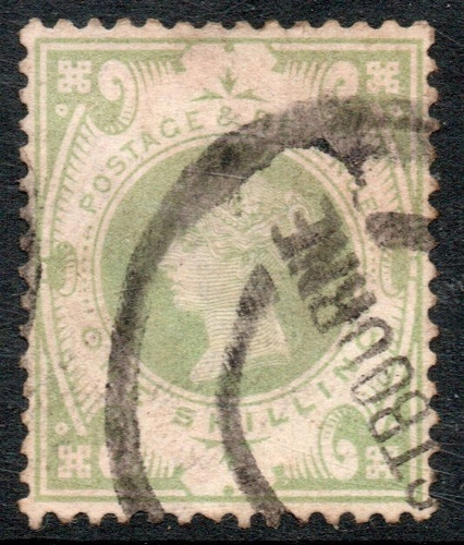 Reino Unido Sello Usado X 1 Shilling Reina Victoria Año 1887