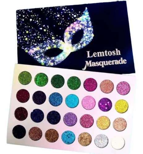 Paleta Sombras Glitter Prensado Lemtosh Masquerade 28 Tonos