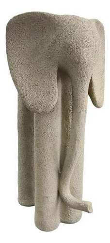 Estátua Escultura Elefante 28cm Indiano De Resina Cinza