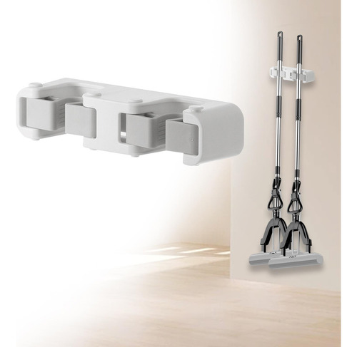 Soporte Para Fregona Y Escoba, Soporte De Gancho Clip Doble