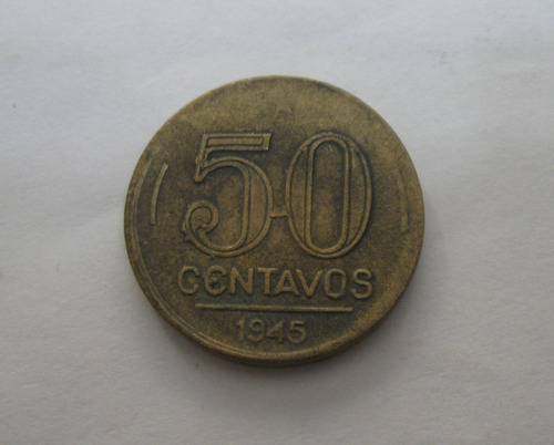 V194: Bela Moeda 50 Centavos 1945 5 E 0 Ligados Var.240