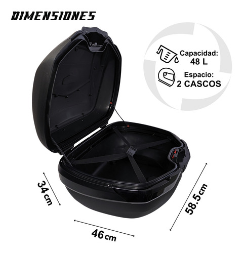 Caja Portaequipaje Trasera Para Motocicleta 48l