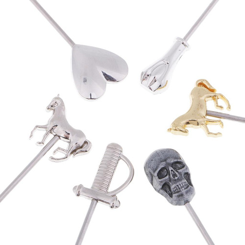 6 Unids De Material Acero Inoxidable Palillos Para Cóctel