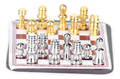Mini Juego De Mesa Magnético Metal Doll House Chess 1:12