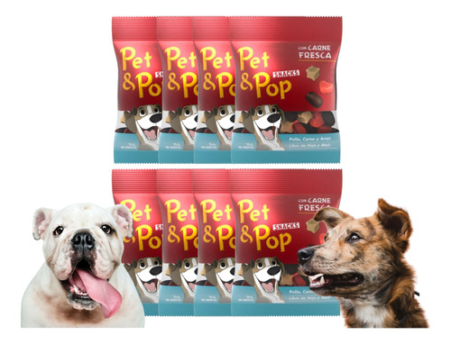 Golosinas Perros Bocaditos Pet & Pop Snacks 75gr