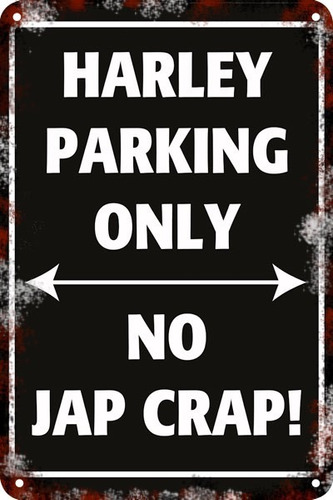 Carteles De Chapa 60x40 Parking Only Harley Davidson Pa-15