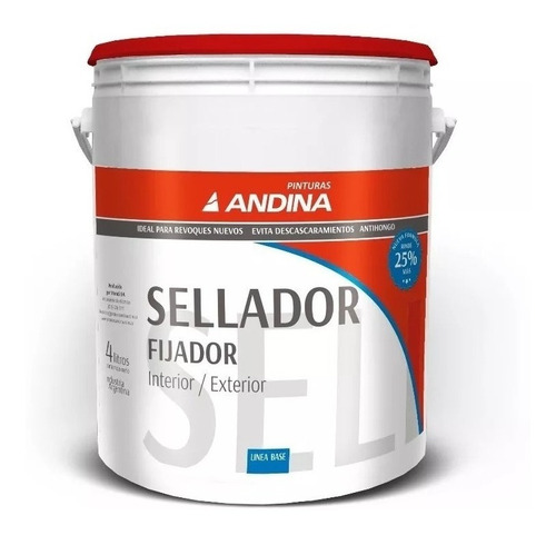 Sellador - Fijador Al Agua Para Paredes X 1 Lt. Andina