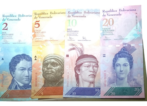 Billetes Venezuela De 2 A 20 Bolívares Ultimos Digitos Igual
