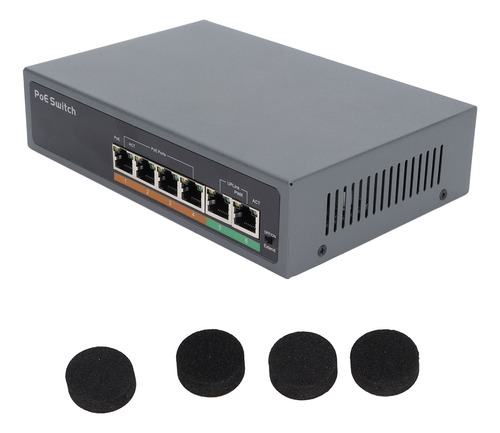 Conmutador Poe De 6 Puertos Para Punto Ethernet Rj45