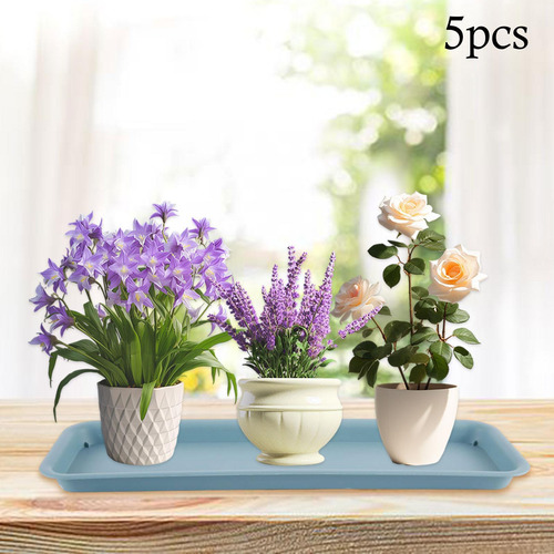 Saucers De Planta De 5 Piezas Plantillas Platillos De Azul