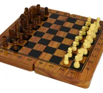 Comprar Juego De Ajedrez Y Backgammon Madera Plegable 34cm