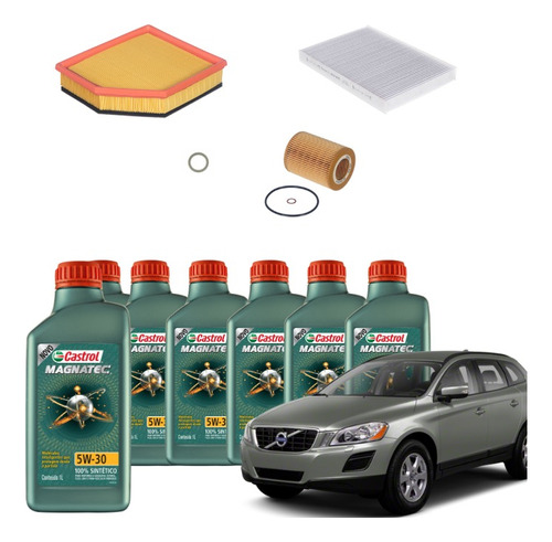 Kit Revisão Troca De Óleo Filtros Xc60 T6 3.0 2008 - 2015