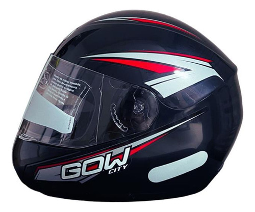 Capacete City Gow Preto Fechado Tam 56 Masculino Feminino